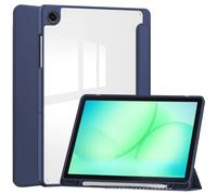 Funda con Soporte Triple Plegable Adecuada for Samsung Galaxy Tab A11 Plus 11 "SM-X230/X236B 2025 Carcasa Trasera acrílica Transparente(Dark Blue)