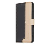 Funda con tapa para Motorola Moto G04/G24, a prueba de golpes, de piel sintética, con ranuras para tarjetas, soporte magnético, a prueba de arañazos, para Motorola Moto G04/G24, color negro