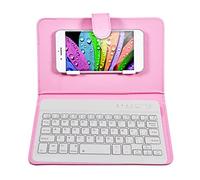 Funda con Tapa para Tecladocon Soporte para, iOS, Peso Ligero, Bandeja Magntica Desmontable para Teclado, Diseo Tipo Folio, Soporte Integrado, Exterior Protector (Rosa