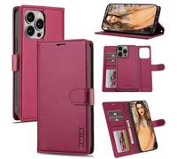 Funda con tapa para teléfono Detachable Case Compatible with iPhone 13 Pro Max Wallet Case with Card Holder Premium PU Leather Magnetic Case with Kickstand Shockproof Wrist Strap Removable Flip Protec