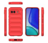 Funda con Tapa para teléfono For Google Pixel 9A 5G Case Silicone Slim Cover Full Body Protection Shock Resistant Scratch Resistant Soft Inner Fiber Flocking Phone Cases Cubierta Protectora(Rosso)