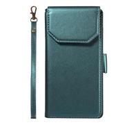 Funda con Tapa para teléfono For Samsung Galaxy M13 5G Wallet Case with Card Holder For Women and Men, Fashion PU Leather Cover Side Buckle Hand Strap Wallet Phone Case Cubierta Protectora(Ye?il)