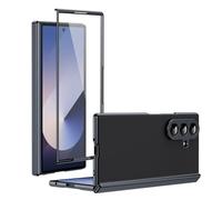 Funda con Tapa para teléfono Slim Fit For Samsung Galaxy Z Fold 7 Case with Screen Protector, Shockproof Case Rugged Protective Phone Cover Full Protective Cases Cubierta Protectora(Svart)
