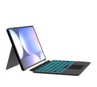 Funda con teclado Ai Key para Samsung Galaxy Tab S10+/S9+/S9 FE+ Plus de 12.4 pulgadas: modo DEX con un solo clic, retroiluminación de 7 colores, panel táctil inteligente, funda ultrafina con soporte