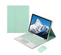 Funda con Teclado Bluetooth Desmontable Panel táctil y ratón inalámbrico para Samsung Galaxy Tab S11 2025 SM-X730 / SM-X736, Funda Tipo Folio Protectora Ajustable(Green)