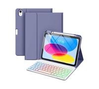 Funda con Teclado Bluetooth para Tableta Xiaomi Redmi Pad 2 de 10,95 Pulgadas 2025, Cubierta Protectora de Borde de Silicona Suave con Soporte y Soporte para bolígrafo Incorporado(Purple)