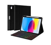Funda con Teclado Bluetooth para Tableta Xiaomi Redmi Pad 2 de 10,95 Pulgadas 2025, Cubierta Protectora de Borde de Silicona Suave con Soporte y Soporte para bolígrafo Incorporado(Black)