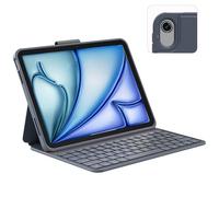 Funda con teclado compatible con iPad Air de 11 pulgadas/Air de 5ª 4ª generación: soporte magnético inalámbrico, teclado recargable con soporte para lápiz para Air de 11 pulgadas M3/M2 (2025/2024