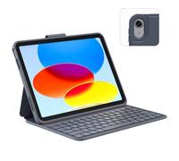 Funda con teclado compatible para iPad de 10ª generación: Bluetooth inalámbrico desmontable magnético teclado recargable con Folio Slim Compact funda extraíble, retroiluminación blanca