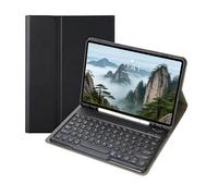 Funda con Teclado de Teclas Redondas para iPad Air de 11 Pulgadas (M2 2024/M3 2025/M4 2026), Funda Protectora Resistente Soporte Ajustable,Teclado Silencioso con Mecánica de Tijera(Black)