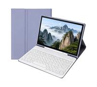 Funda con Teclado de Teclas Redondas para iPad Air de 11 Pulgadas (M2 2024/M3 2025/M4 2026), Funda Protectora Resistente Soporte Ajustable,Teclado Silencioso con Mecánica de Tijera(Purple)