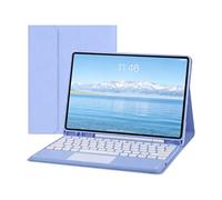Funda con Teclado Grande de 12 Pulgadas con Panel táctil para Samsung Galaxy Tab S10 Plus de 12,4 Pulgadas SM-X820, Funda Protectora Tipo Libro con Bluetooth Desmontable(Purple)