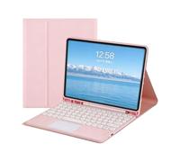 Funda con Teclado Grande de 12 Pulgadas con Panel táctil para Samsung Galaxy Tab S10 Plus de 12,4 Pulgadas SM-X820, Funda Protectora Tipo Libro con Bluetooth Desmontable(Pink)