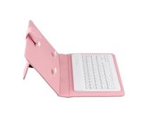 Funda con Teclado Inalámbrico Bluetooth con Bandeja Magnética Desmontable para Teléfonos iOS Estilo Folio Compacto y Ligero (Pink)