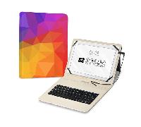 SUBBLIM - Funda con Teclado Micro USB - Type C KEYTAB USB 11"" Triangulos