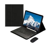 Funda con Teclado Panel táctil y ratón inalámbrico para Samsung Galaxy Tab A11 Plus de 11 Pulgadas 2025 SM-X230 / X235 / X236, Funda Protectora Tipo Folio Desmontable con Bluetooth(Black)