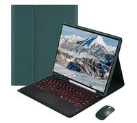 Funda con Teclado para iPad 6.ª generación (2018) y 5.ª generación (2017), 9,7 Pulgadas, Teclado táctil inalámbrico extraíble con retroiluminación de 7 Colores para iPad Air 2/1, Pro 9,7