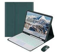 Funda con Teclado para iPad 6.ª generación (2018) y 5.ª generación (2017), 9,7 Pulgadas, Teclado táctil inalámbrico extraíble con retroiluminación de 7 Colores para iPad Air 2/1, Pro 9,7