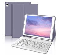 Funda con Teclado para iPad 9a Generación 10.2", Teclado Bluetooth Desmontable con Funda y Portalápices para iPad 9a Gen 2021/8a Gen 2020/7a Gen 2019/iPad Pro 10.5 2017 y iPad Air 3 2019, Púrpura