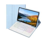 Funda con Teclado para iPad A16 11.ª/10.ª Generación (2025/2022, 11/10,9 Pulgadas) con Soporte para Lápiz, Funda con Teclado Bluetooth Desmontable y Retroiluminación en 7 Colores(Blue)
