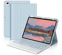 Funda con Teclado para iPad Air 11" M2 2024/M3 2025, Teclado Bluetooth Magnético Retroiluminado de 7 colores con Smart Touchpad y Ranura para Lápizpara iPad Air 11" (M2 2024/M3 2025), Azul Claro