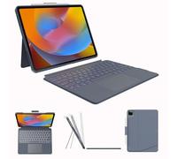 Funda con teclado para iPad Pro de 12.9 pulgadas (6ª, 5ª, 4ª generación), iPad Air 13(M3 2025 / M2 2024): Bluetooth inalámbrico desmontable magnético teclado recargable con cubierta extraíble /