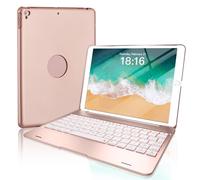 Funda con Teclado para iPad Pro de 9,7 Pulgadas, Nuevo iPad 2018, 2017, iPad Air 1 y 2 Teclado Bluetooth con Cubierta Trasera rígida de 130°, Ultra Delgada, Encendido y Apagado automático