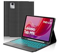 Funda con Teclado para Lenovo Tab M11 11" 2024, Teclado Bluetooth Magnético Retroiluminado de 7 colores con Smart Touchpad y Ranura para Lápiz, Compatible con Lenovo Tab M11 TB330FU/ TB330XU, Negro