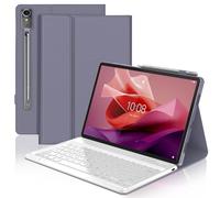 Funda con Teclado para Lenovo Tab P12 12.7", Teclado Bluetooth Inalámbrico Desmontable con Funda Protectora Delgada y Ranura para Bolígrafo para Tablet Lenovo Tab P12 2023 12.7 Pulgadas, Púrpura