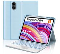 Funda con Teclado para Redmi Pad Pro 12.1" 2024, Teclado Bluetooth Magnético Retroiluminado de 7 colores con Smart Touchpad, Diseño QWERTY en Español, Compatible con Redmi Pad Pro 12.1 Pulgadas, Azul