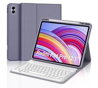 Funda con Teclado para Redmi Pad Pro/Xiaomi Poco Pad 12.1", Teclado Bluetooth Inalámbrico Desmontable con Funda Protectora Delgada para Tablet Xiaomi Redmi Pad Pro/Poco Pad 12.1 Pulgadas, Púrpura
