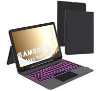 Funda con teclado para Samsung Galaxy Tab A9+ A9 Plus de 11 pulgadas: teclado retroiluminado de 7 colores para Samsung Tab A9+ de 11 pulgadas | Teclado inalámbrico Smart Touch Folio Book Cover Tab A9