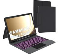 Funda con teclado para Samsung Galaxy Tab A9+ A9 Plus de 11 pulgadas: teclado retroiluminado de 7 colores para Samsung Tab A9+ de 11 pulgadas | Teclado inalámbrico Smart Touch Folio Book Cover Tab A9
