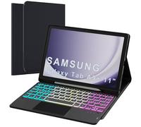 Funda con teclado para Samsung Galaxy Tab A9+ Plus 11" 2023: teclado retroiluminado de 3 zonas y 7 colores con trackpad inteligente - A9 Plus teclado inalámbrico extraíble con diseño italiano QWERTY