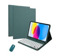 Funda con Teclado para Samsung Galaxy Tab S10 Plus/S9 Plus/S9 FE+ 12,4 Pulgadas 2024/2023 con ratón, Funda Delgada con Teclado inalámbrico Desmontable con retroiluminación de 7 Colores(Green)