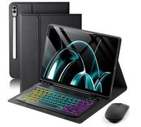 Funda con teclado para Samsung Galaxy Tab S11 Ultra / S10 Ultra / S9 Ultra / S8 Ultra de 14.6 pulgadas - Teclado magnético desmontable retroiluminado con 7 colores de arcoíris con soporte para