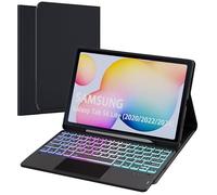 Funda con teclado para Samsung Galaxy Tab S6 Lite 10.4 pulgadas 2024/2022/2020: funda de teclado DIY 3 zonas y 7 colores retroiluminados, teclado desmontable QWERTY italiano con panel táctil para S6