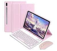 Funda con Teclado para Samsung Galaxy Tab S9 11" 2023, Funda Protectora de pie con Soporte para S Pen, Teclado para Tablet para SM-X710 / para SM-X716B / para SM-X718U (Rosa)