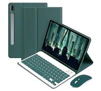 Funda con Teclado para Samsung Galaxy Tab S9 11" 2023, Funda Protectora de pie con Soporte para S Pen, Teclado para Tablet para SM-X710 / para SM-X716B / para SM-X718U (Verde Oscuro)