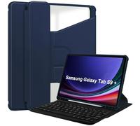 Funda con Teclado para Samsung Galaxy Tab S9 Plus / S9 FE+ De 12,4 Pulgadas 2023 - Cubierta Giratoria De 360° Con Teclado Bluetooth Inalámbrico Desmontable SM-X810/X816B/X818U SM-X610/X616B,Armada