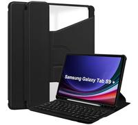 Funda con Teclado para Samsung Galaxy Tab S9 Plus / S9 FE+ De 12,4 Pulgadas 2023 - Cubierta Giratoria De 360° Con Teclado Bluetooth Inalámbrico Desmontable SM-X810/X816B/X818U SM-X610/X616B,Negro