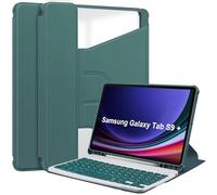 Funda con Teclado para Samsung Galaxy Tab S9 Plus / S9 FE+ De 12,4 Pulgadas 2023 - Cubierta Giratoria De 360° Con Teclado Bluetooth Inalámbrico Desmontable SM-X810/X816B/X818U SM-X610/X616B,Verde