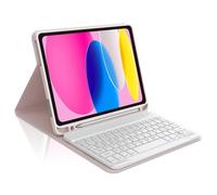 Funda con Teclado para Tablet iPad 10 Generación, Teclado iPad 10 Gen 2022 10.9 Pulgadas con Bluetooth, Funda Teclado Magnético Desmontable con Layout QWERTY Italiano para iPad 10 10.9'', Oro Rosa