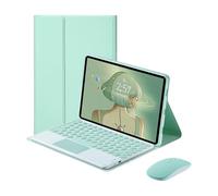 Funda con Teclado para Xiaomi Pad 7/7 Pro 11,2 Pulgadas 2025 con ratón, Teclas Redondas, trackpad inalámbrico Desmontable y Teclado táctil para Xiaomi Pad 7/7 Pro 11,2 Pulgadas 2025