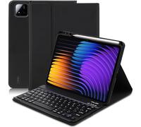 Funda con Teclado para Xiaomi Pad 7/7 Pro, Español Ñ Ultra Slim Teclado con Ranura de Lápiz, Magnético Desmontable Inalámbrico Bluetooth para Xiaomi Pad 7/7 Pro 11,2" 2025, Negro