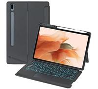 Funda con teclado retroiluminado Bluetooth para Samsung Galaxy Tab S10+ de 12.4 pulgadas (SM-X820 / SM-X826B), retroiluminación y ratón TrackPad y teclado desmontable