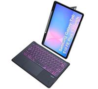 Funda con teclado retroiluminado Bluetooth para Samsung Galaxy Tab S10 FE+ (13.1 pulgadas) SM-X620 / SM-X626B, retroiluminación y ratón TrackPad y teclado desmontable