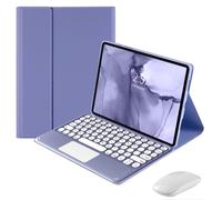 Funda con teclado táctil para Xiaomi Redmi Pad de 10,6 pulgadas, color morado.