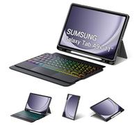 Funda con teclado Trackpad para Samsung Galaxy Tab A9 Plus/A9+ de 11 pulgadas 5G 2023 SM-X210/X216/X218, funda delgada y portátil, teclado retroiluminado desmontable de 7 colores para tableta A9+ con