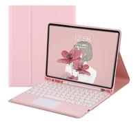 Funda con teclado XiHAMA para Fire HD10 2023 (13.ª generación) - Cubierta con teclado y panel táctil desmontable, color rosa.